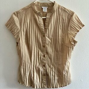 East 5th petite , Size petite M , beige button up blouse